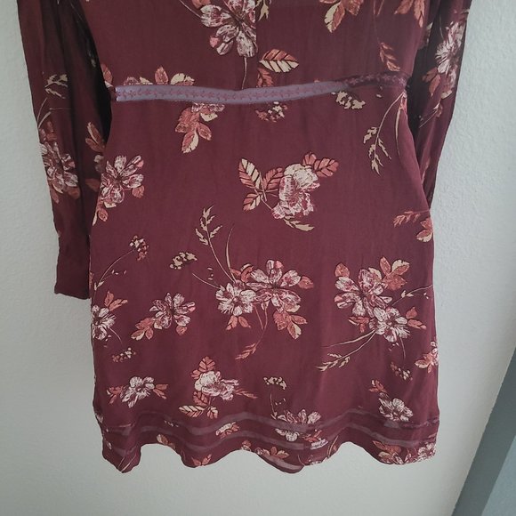ASTR The Label | Women's dress long sleeve burgundy floral pattern size medium - Picture 5 of 11